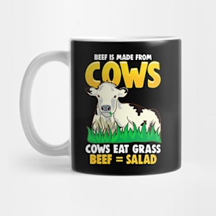 Funny Cows Equal Salad Diet Joke Mug